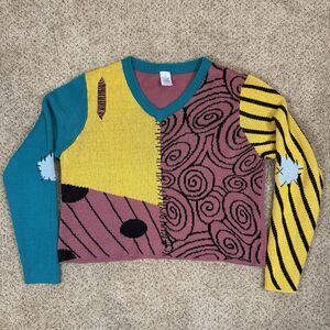 The Nightmare Before Christmas Sweater Womens Large Sally Crop Sweater Disney